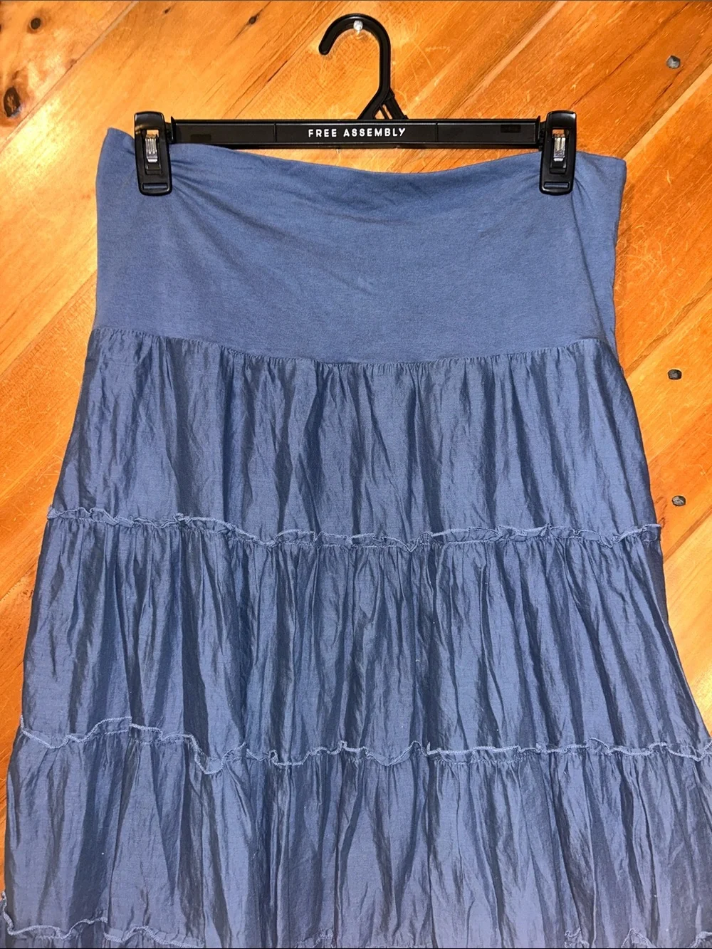 Style Co. navy blue 100% cotton tiered maxi skirt